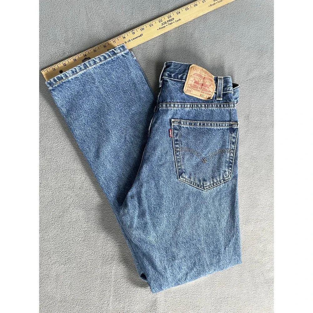 Levi's 505 Regular Straight Leg Jeans Mens 33x30‎ Blue Denim Cotton Medium Wash